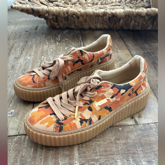 Puma Fenty by Rihanna Orange Camo Creepers1